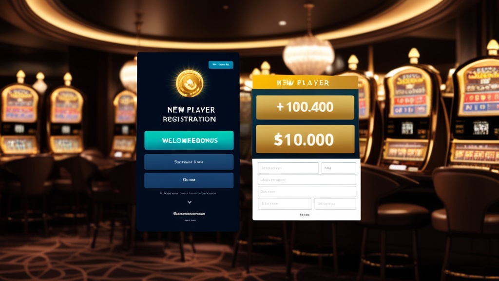 Registo de novo utilizador com bónus de boas-vindas no casino