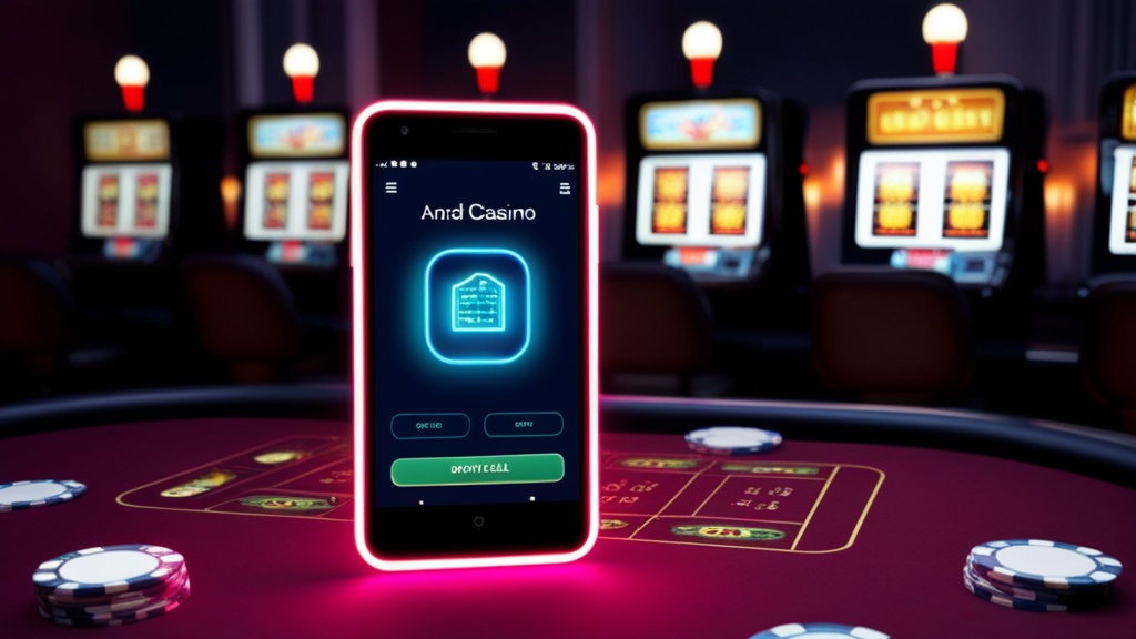 Telemóvel Android a instalar a app Posido numa mesa de casino
