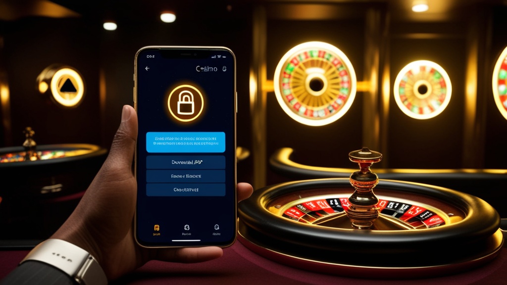 Ecrã de telemóvel com ficheiro APK da Posido e ambiente de casino escuro
