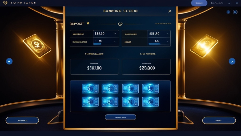 Painel de depósito mínimo com métodos de pagamento num ambiente de casino